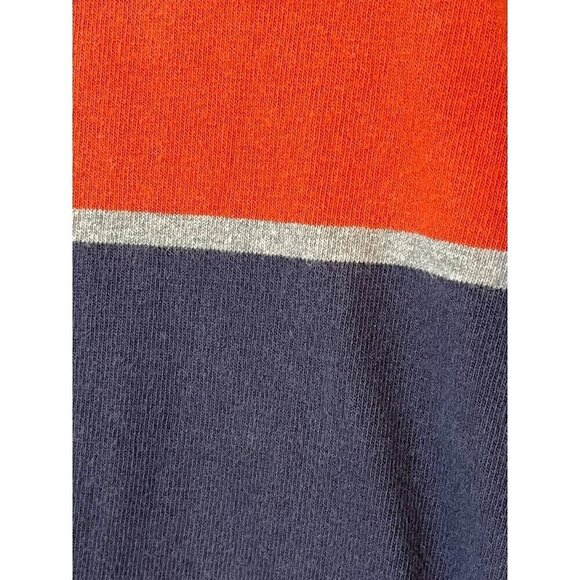 Y2K Striped American Eagle Shirt L Orange Rugby Polo Preppy Grunge Old Money 80s - Picture 5 of 13